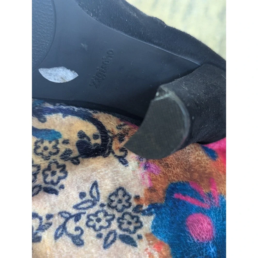 Zigi Soho Bryna Black Over The Knee Heeled Boot Embroider Floral Boho Hippie 6.5